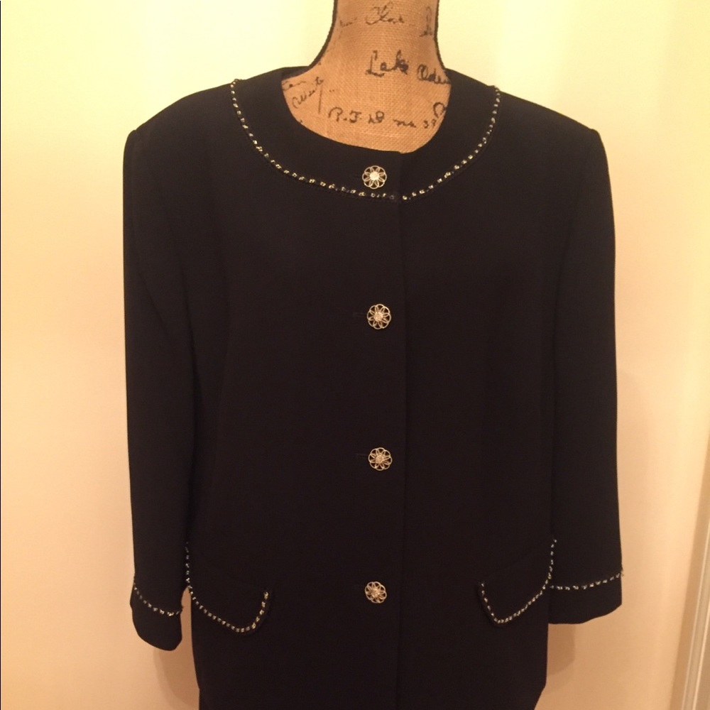 Tahari black suit jacket and skirt NWOT vintage